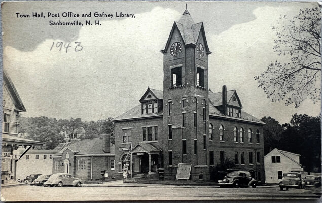 1943 Postcard of the Gafney Library and Town Hall